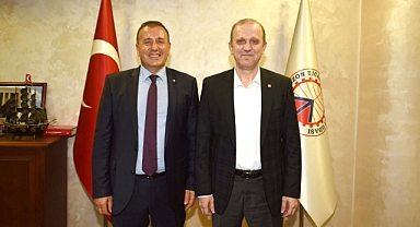 KTÜ REKTÖRÜ ÇUVALCI, TTSO BAŞKANI ÇELEBİ'Yİ ZİYARET ETTİ