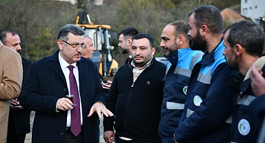 BAŞKAN GENÇ TİSKİ ŞANTİYESİNİ İNCELEDİ