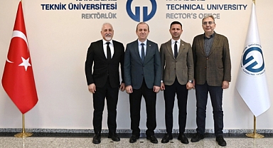 TEV HEYETİ, KTÜ REKTÖRÜ PROF. DR. ÇUVALCI’YI ZİYARET ETTİ