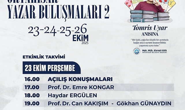 ORTAHİSAR YAZAR BULUŞMALARI BUGÜN BAŞLIYOR