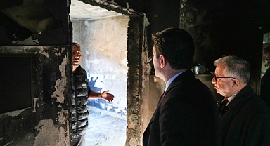 BAŞKAN KAYA, EVİ YANAN AİLEYE YARDIM ELİNİ UZATTI