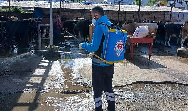 BÜYÜKŞEHİR'DEN KURBAN ALANLARINDA HİJYEN SEFERBERLİĞİ